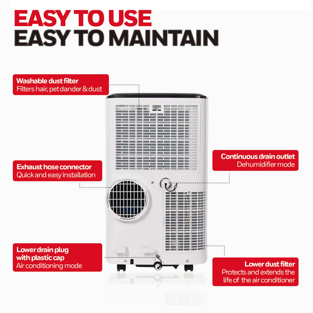 8,000 BTU Portable Air Conditioner with Dehumidifier & Fan A89224