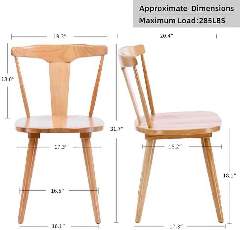 White Oak Wood Dining Chairs Set of 2 D62334