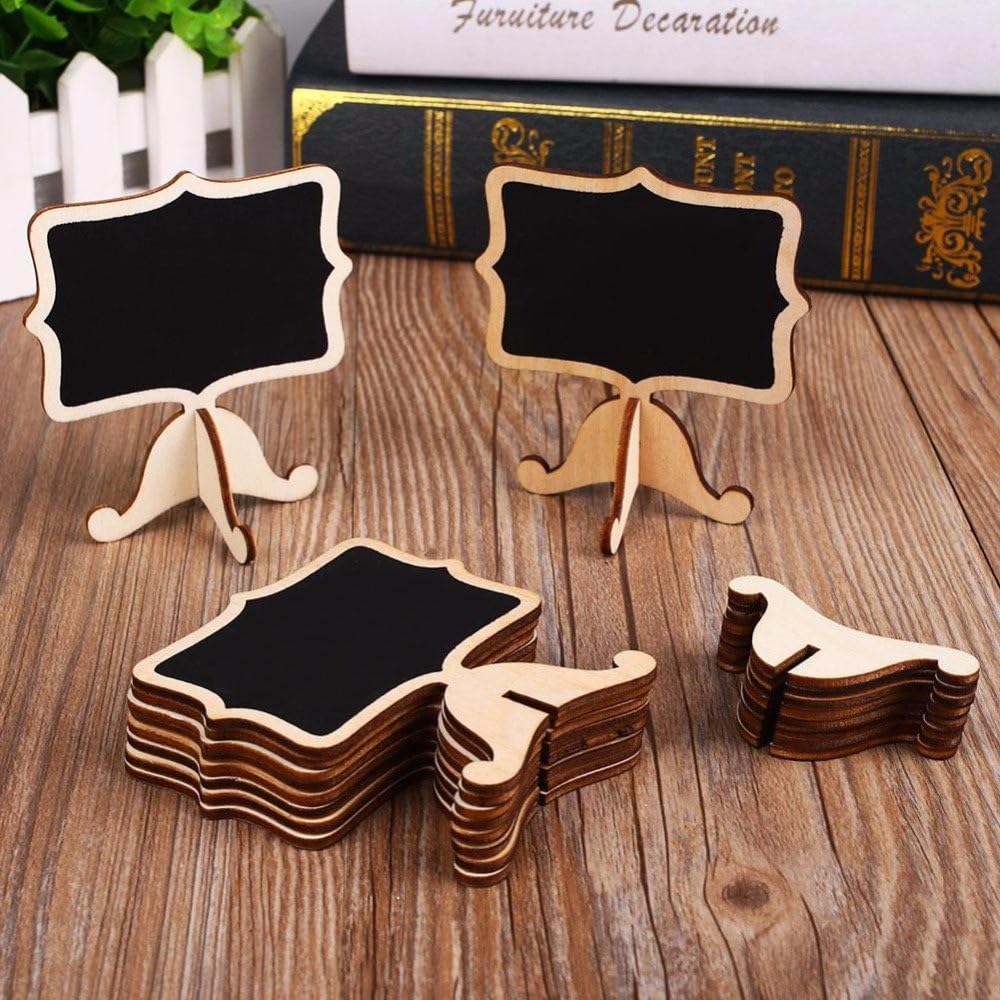 20 Pcs Wood Mini Chalkboard Signs with Easels D582913
