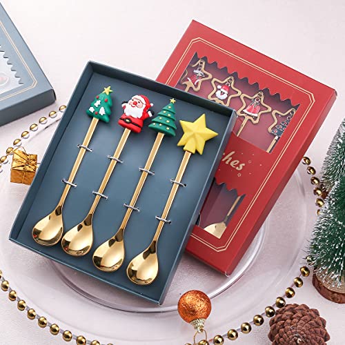 Stainless Steel Christmas Tree Tea Spoon Set 6pcs R309089