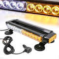 Amber 30 LEDs Safety Strobe Light Bar with Magnetic Base, Yellow, 12-24V/30W, Pack of 2 X918