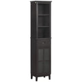 Slim Bathroom Storage Cabinet Linen Tower Brown B234