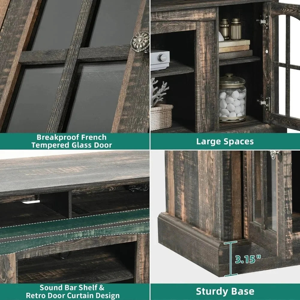 Dark Rustic Oak TV Stand N17580