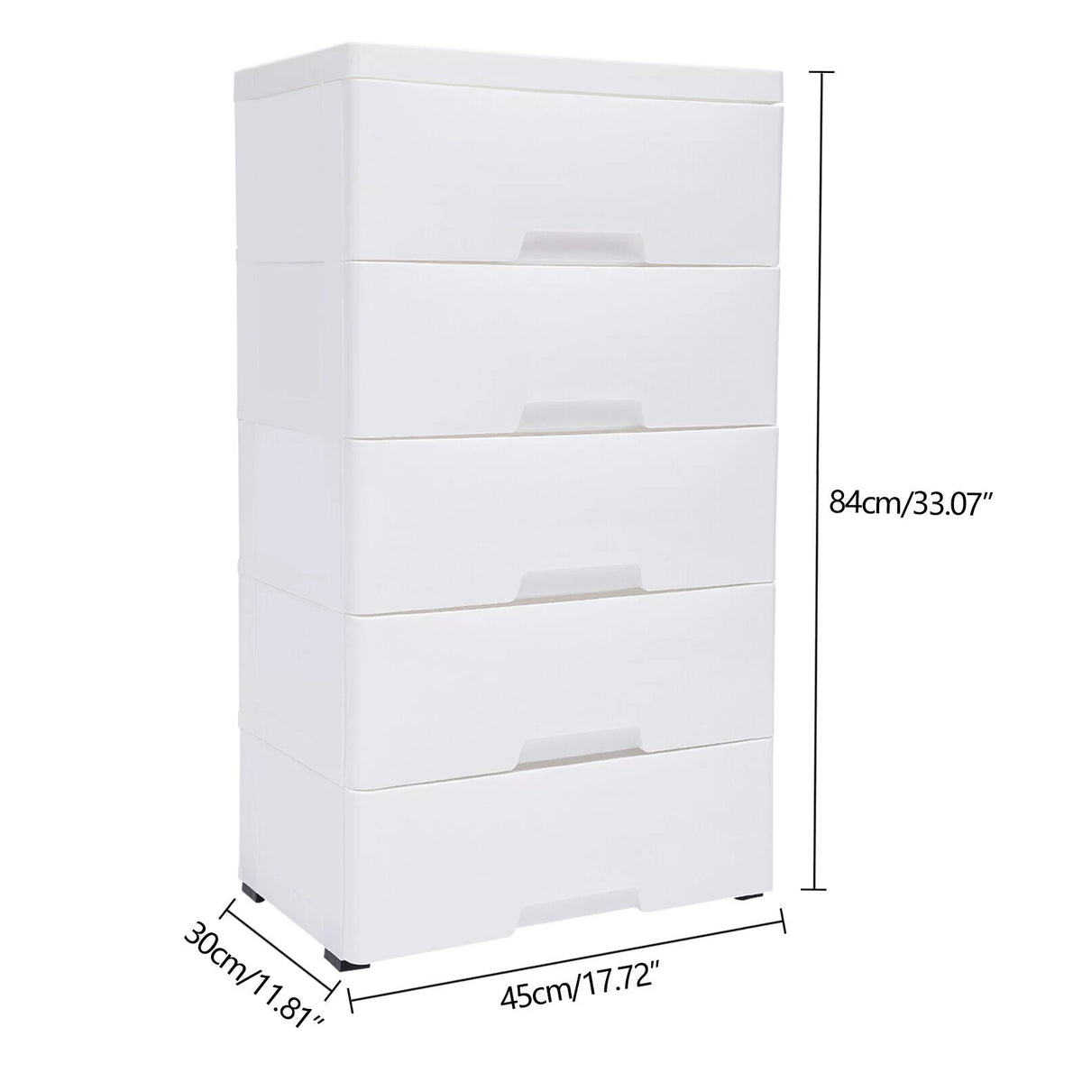 White 5 Drawer Plastic Dresser Q9031