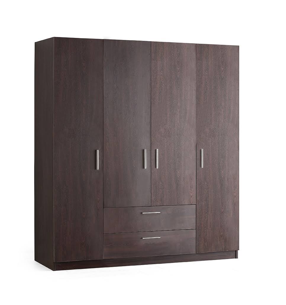 Matte Wenge 4-Door 2-Drawer Wardrobe J77998