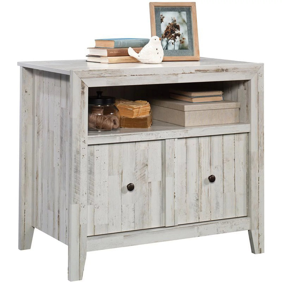 White Engineered Wood Lateral File Cabinet Z6666