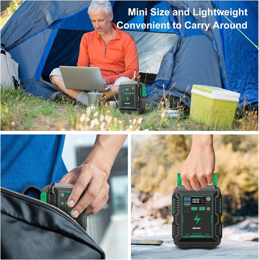 Portable Power Station 110V/80W AC Outlet USB Lithium Battery Q80824