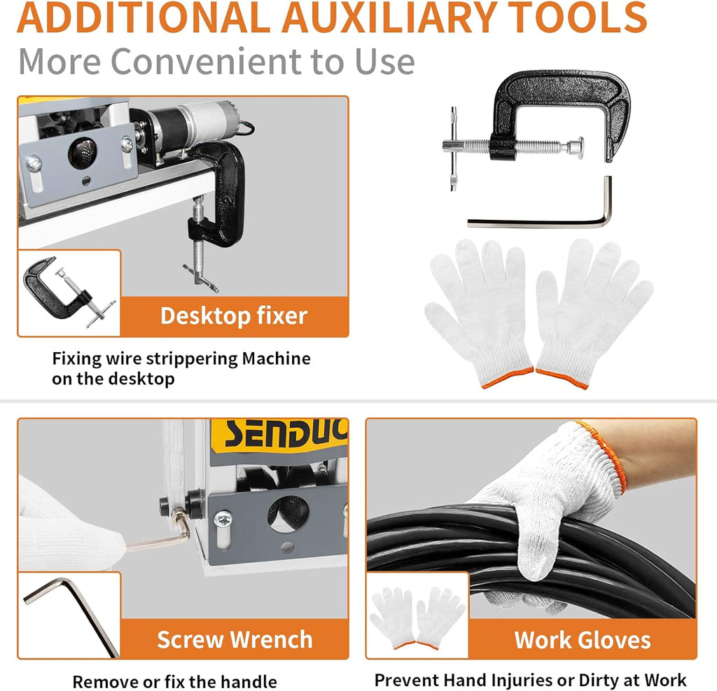 Automatic Wire Stripper Machine Wire Diameter 0.04-0.79inch Adjustable Power 40W Portable Cable Stripper M785311