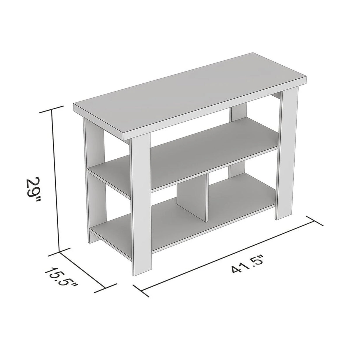 Dark Grey 3 Shelves Console Table I957697