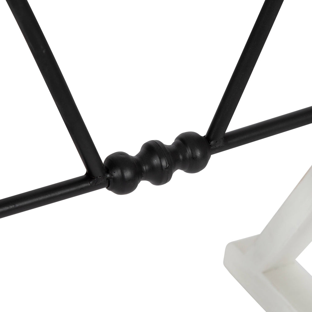 White Wood and Metal Side Table L3163