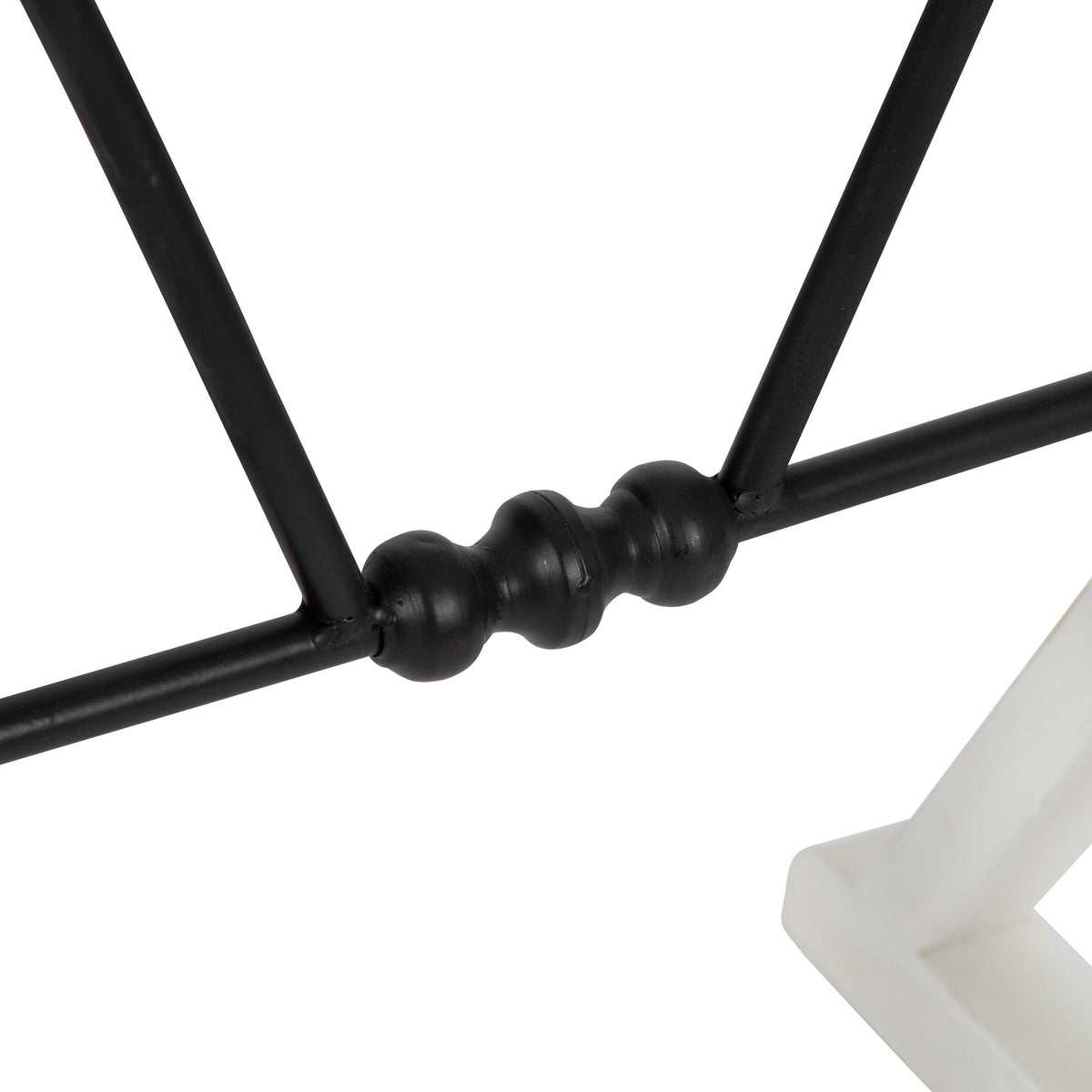 White Wood and Metal Side Table L3163