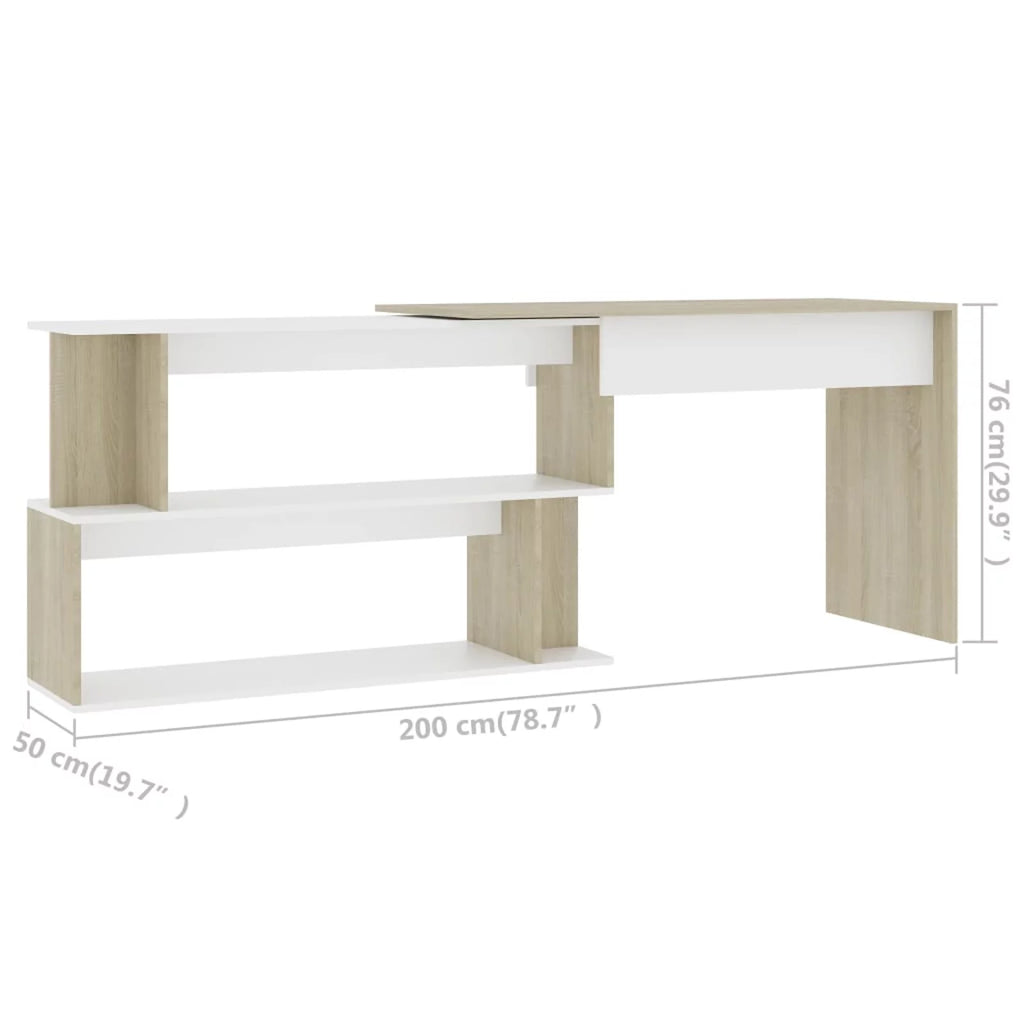 White and Sonoma Oak Corner Desk R92860
