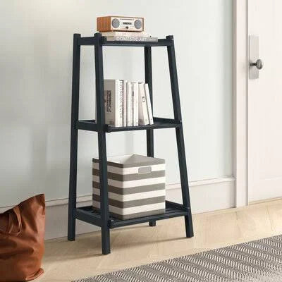 Graphite Solid Wood Ladder Bookcase X411