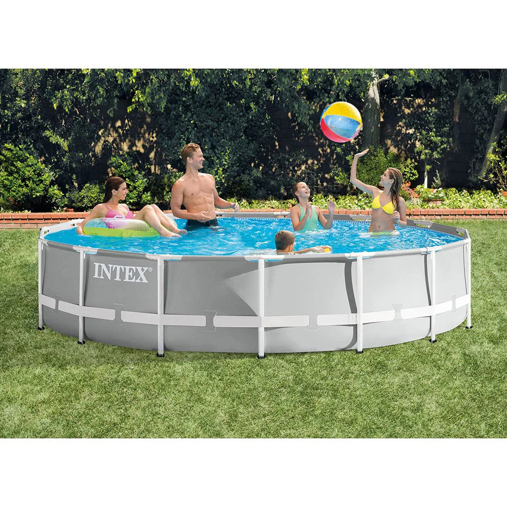 15 Foot x 42 Inch Prism Frame Above Ground Swimming Pool Set with Filter J43077