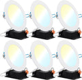 6 Pack 6 Inch Ultra Thin LED Recessed Ceiling Lights, 3000K Warm White, Dimmable 14W H536