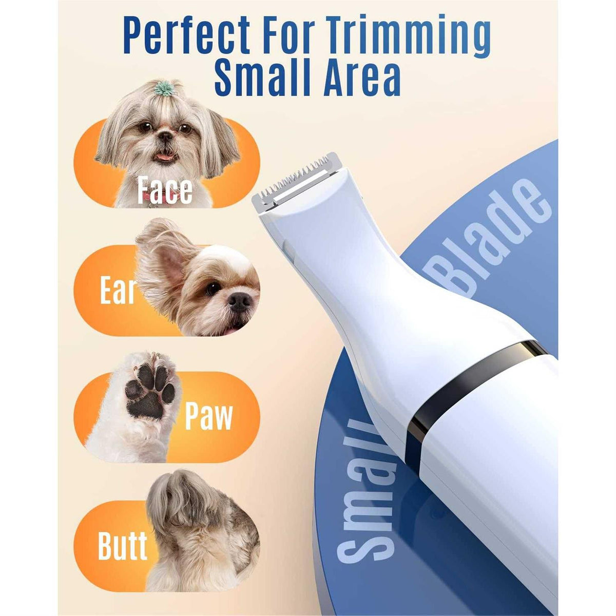 Double Blades Cordless Low Noise Dog Clippers C865