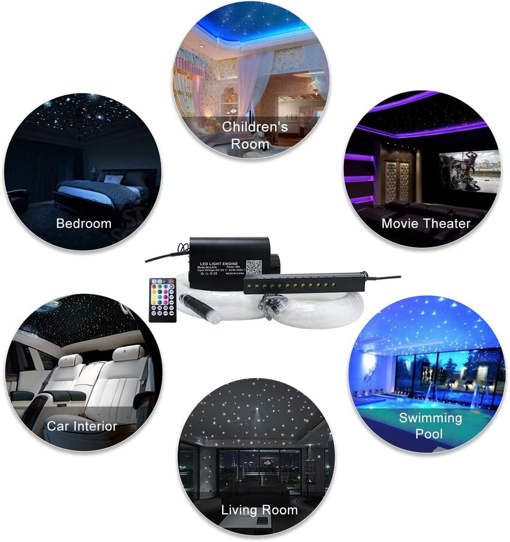 16W RGBW Fiber Optic Star Ceiling Light Kit with 550pcs 0.75mm 13.1ft Fiber Cable G87432
