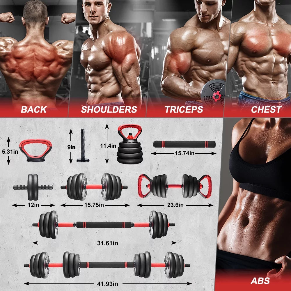 6 in 1 Adjustable Dumbbells Set M78268