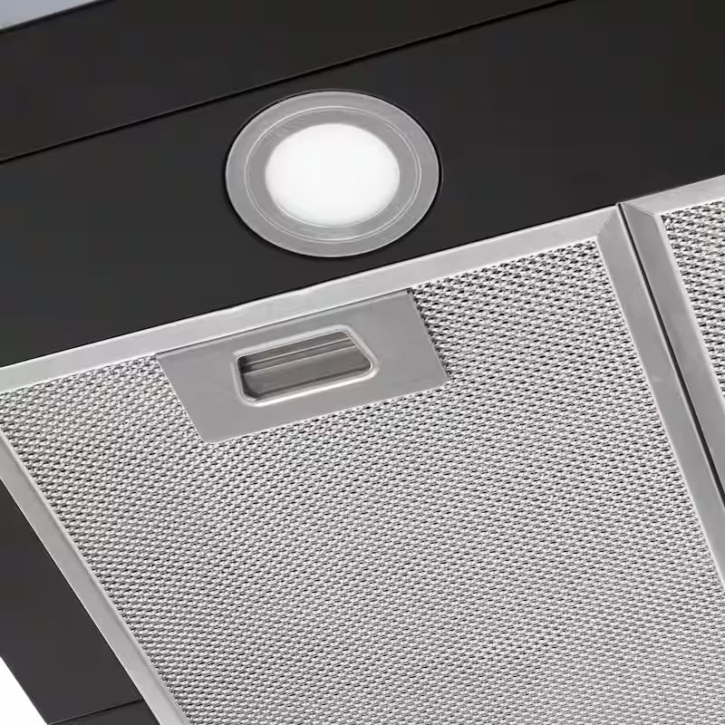 30 in. 350CFM Convertible Black Range Hood with Charcoal Filters and LED Lighting N3047