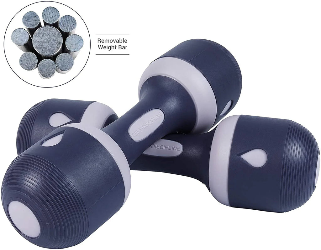 Adjustable Dumbbell Weight Pair 5-in-1 Non-Slip Neoprene 4.5 Lbs. Pink V6934