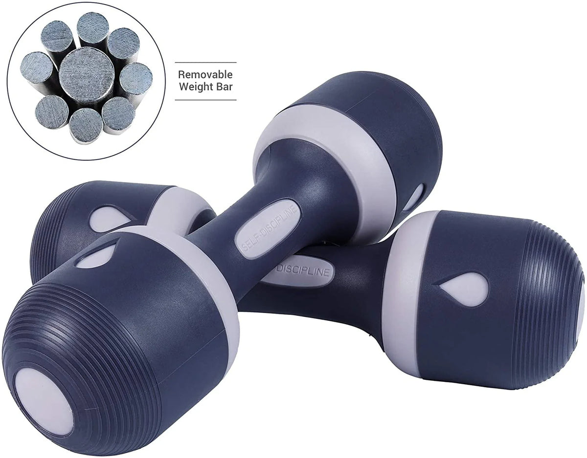 Adjustable Dumbbell Weight Pair 5-in-1 Non-Slip Neoprene 4.5 Lbs. Pink V6934