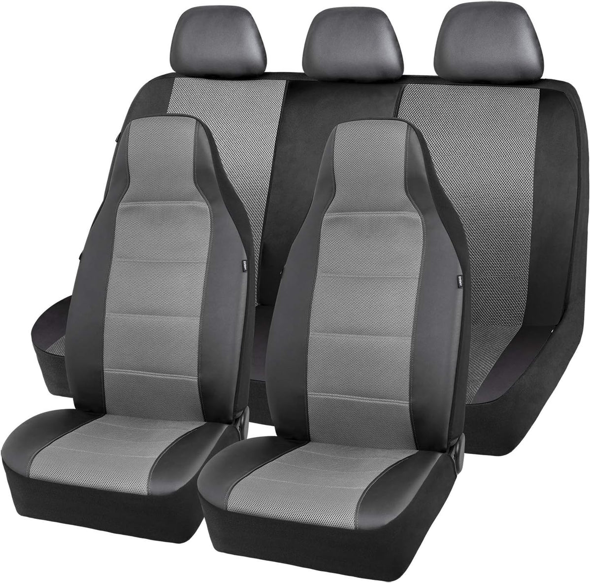 Beige Mesh and Leather Car Seat Cover Pack of 2 R990561
