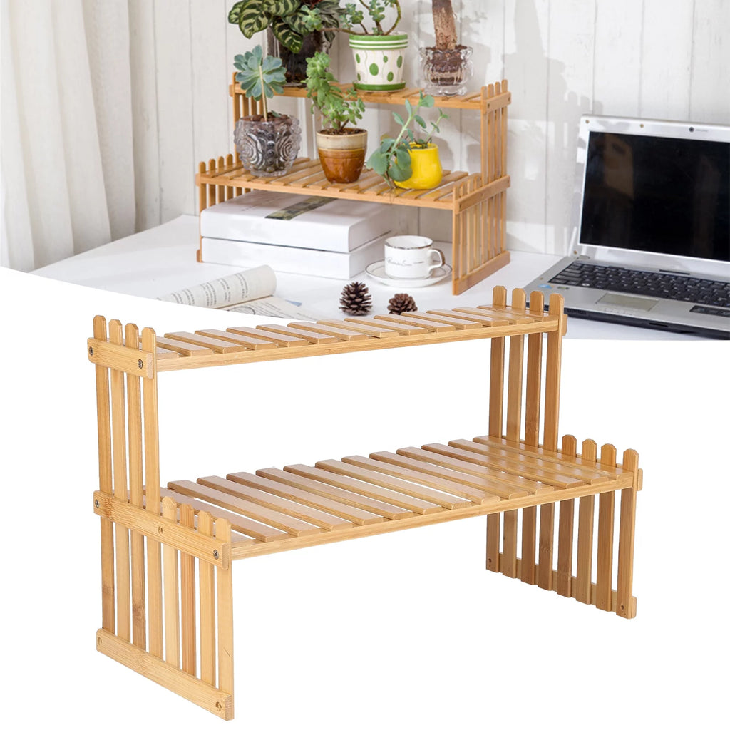 2-Tier Wooden Plant Stand B577352