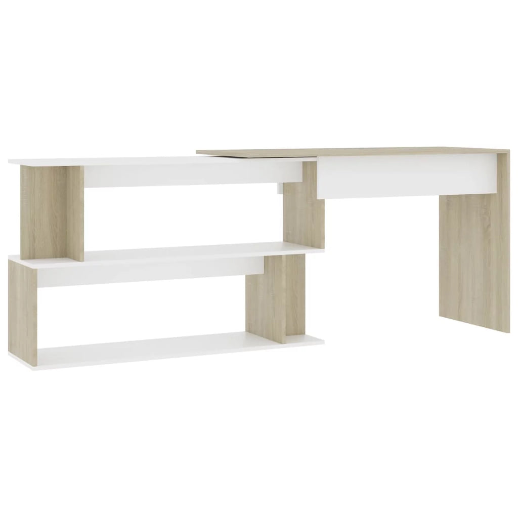 White and Sonoma Oak Corner Desk R92860