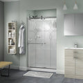 Frameless Sliding Shower Door in Chrome with Tranquility Glass G148204