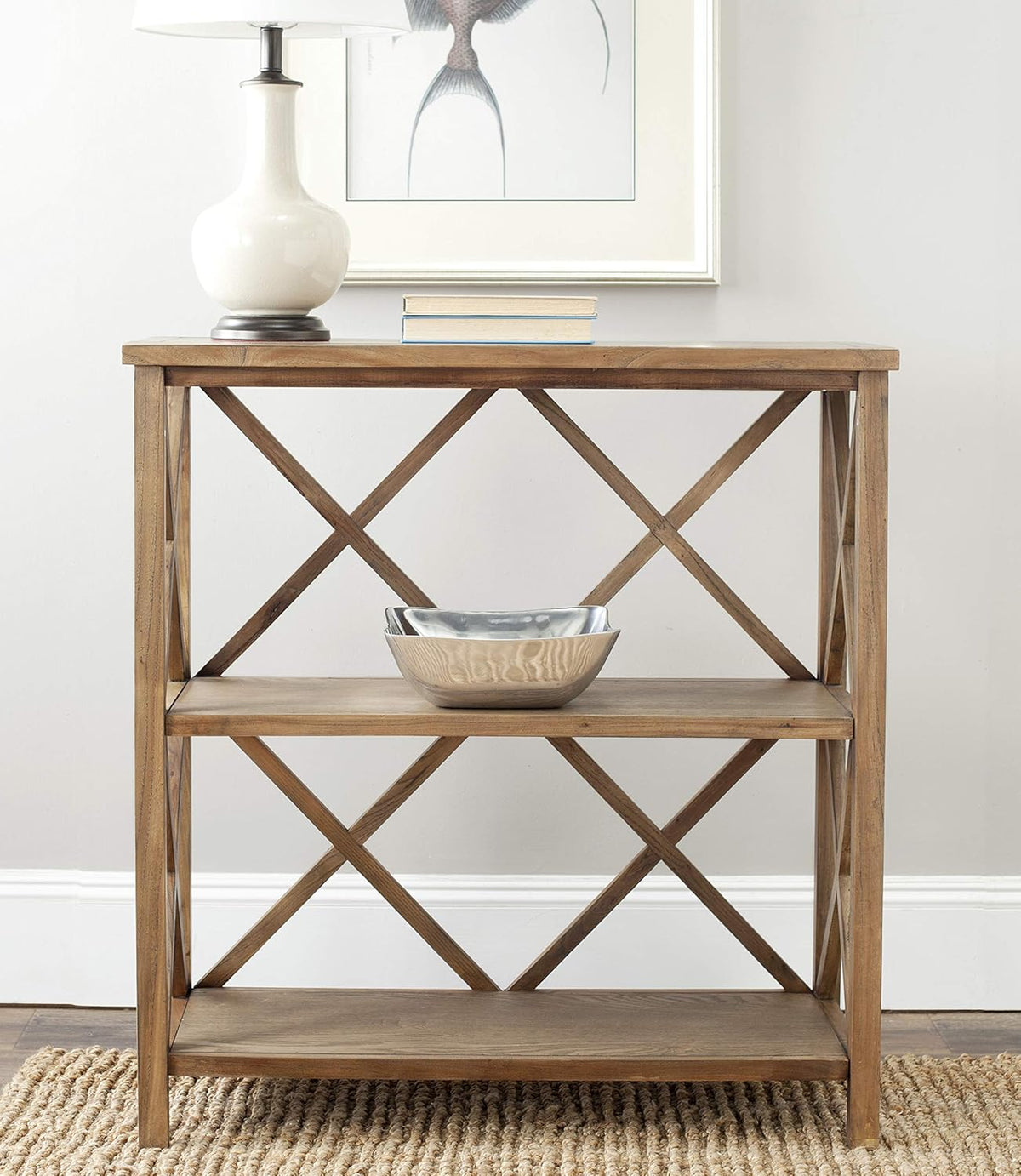 Oak 2-Tier Open Bookcase F988210