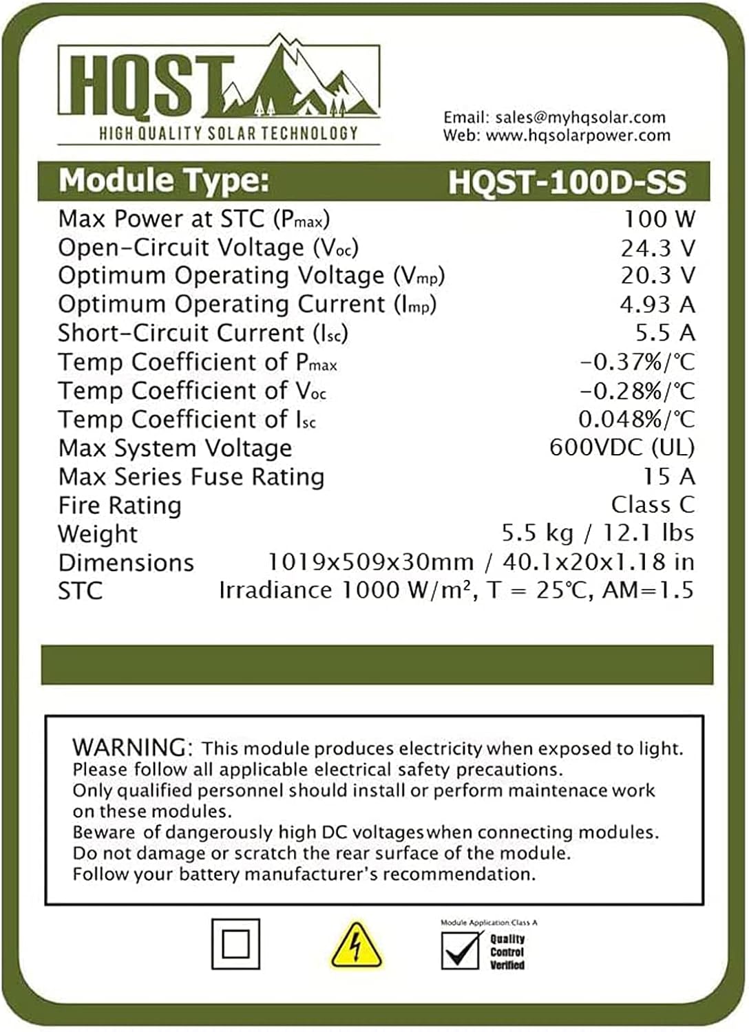 100 Watt 12 Volt Monocrystalline Solar Panel Kit with 10A PWM Charge Controller A2163