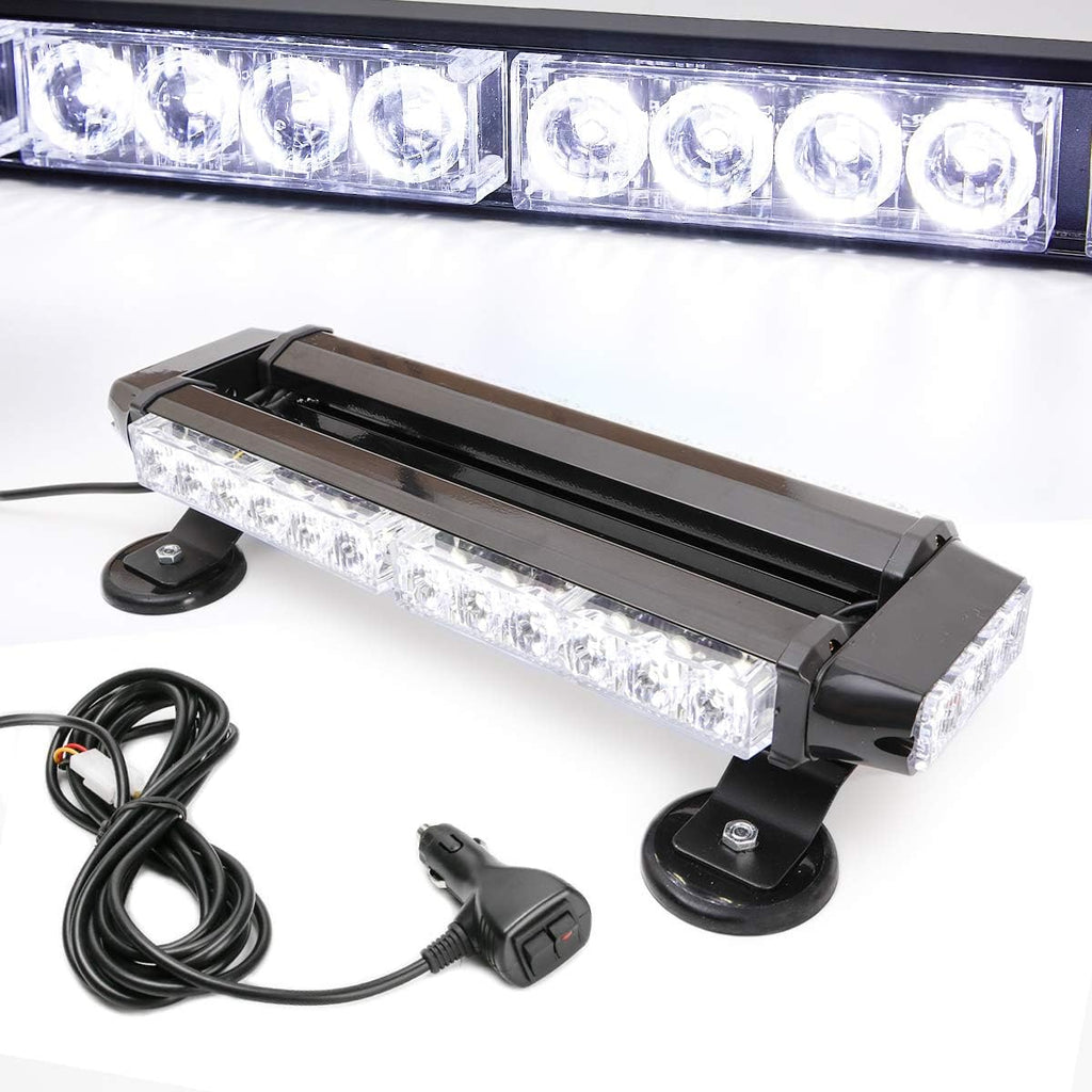 Amber 30 LEDs Safety Strobe Light Bar with Magnetic Base, Yellow, 12-24V/30W, Pack of 2 X918