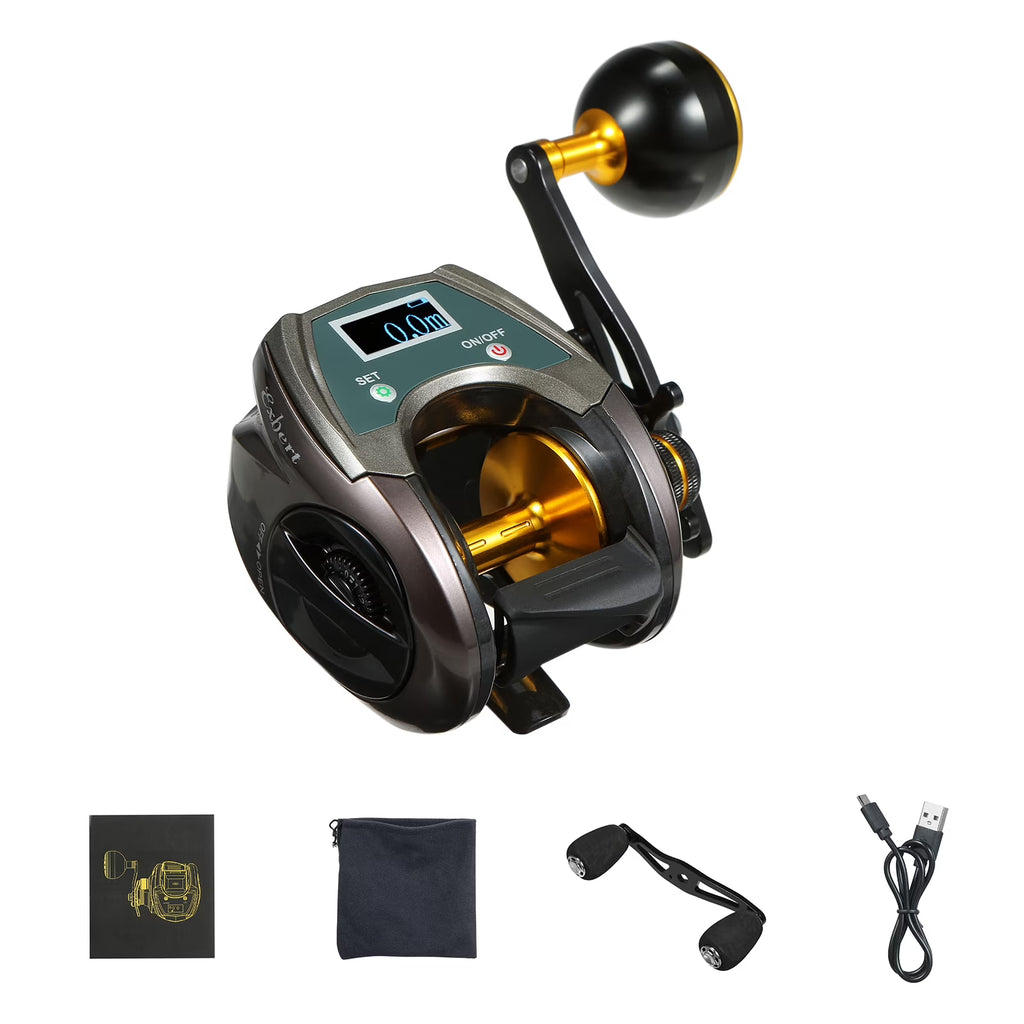 USB Rechargeable Carbon Fiber Baitcasting Reel Electric Fishing Reel X11281