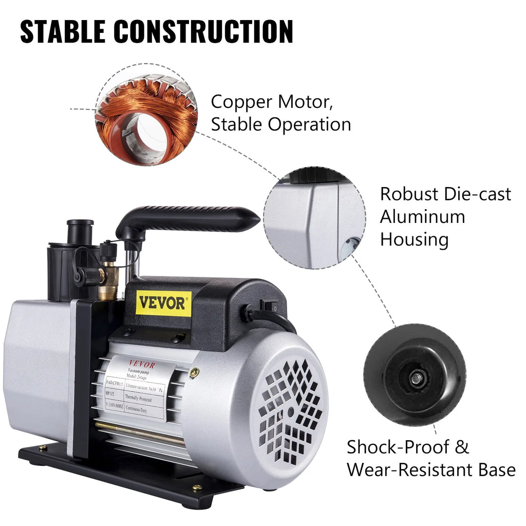 5CFM Dual Stage Refrigerant Vacuum Pump V7254