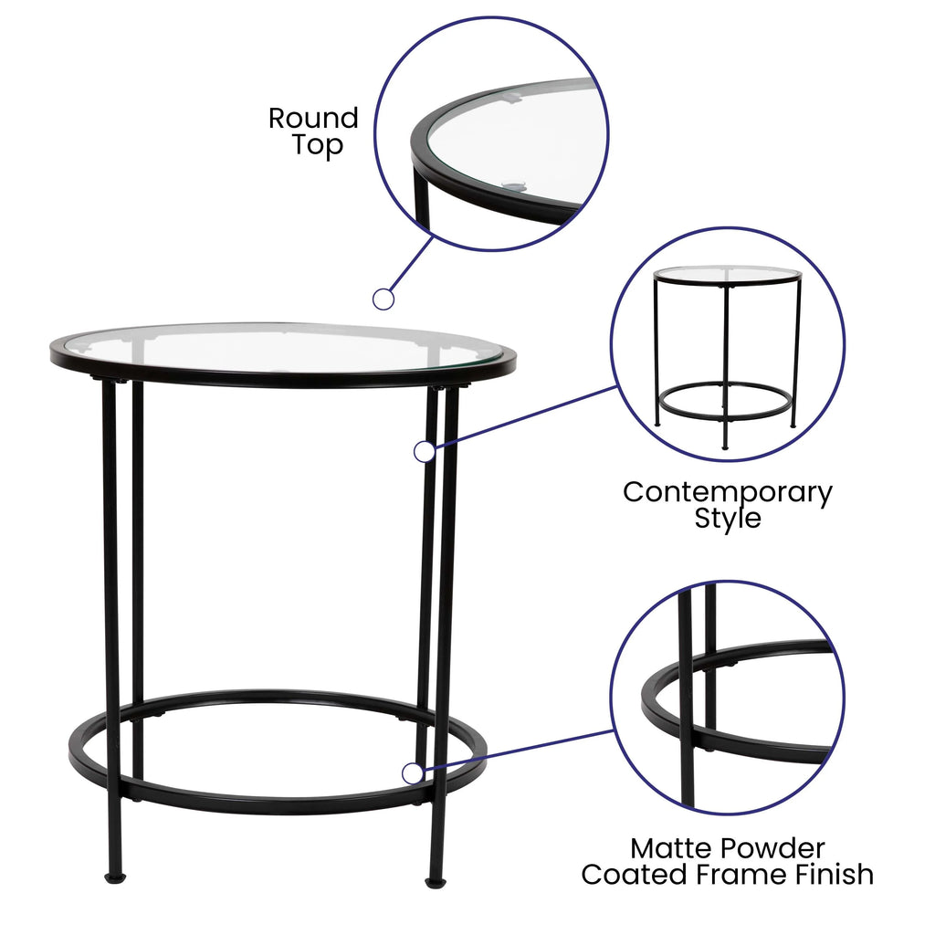Glass End Table Q30891