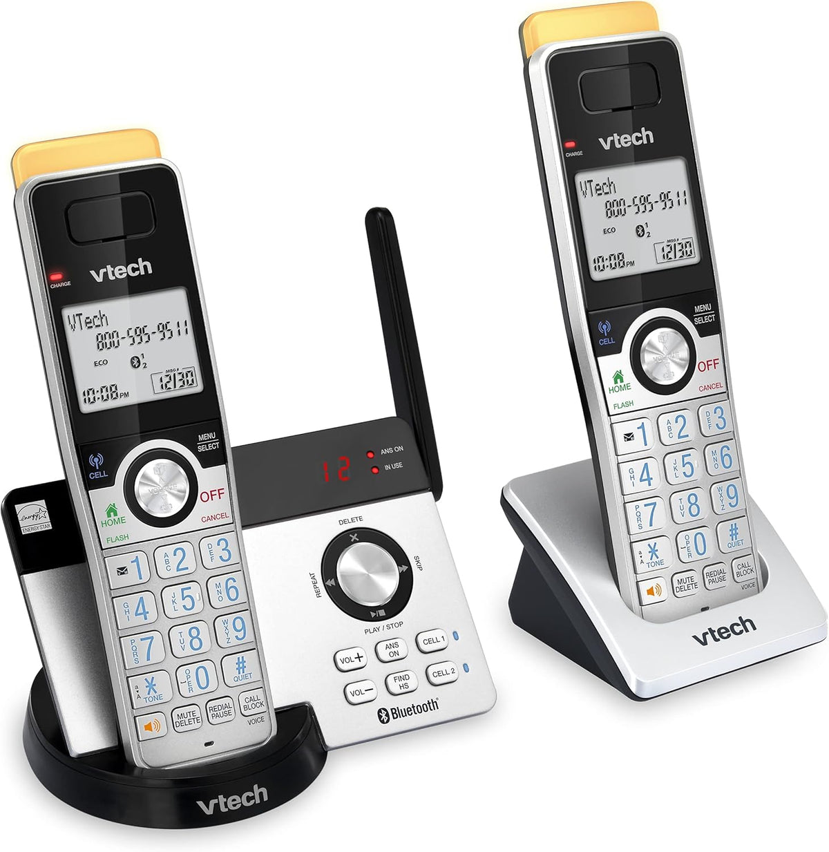 2 Handset Cordless Phone with Answering Machine D964583