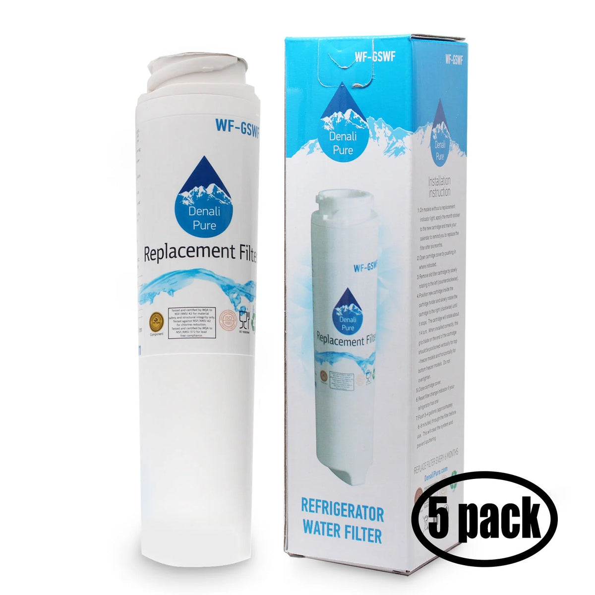 5-Pack Replacement Refrigerator Water Filter Cartridge Z620