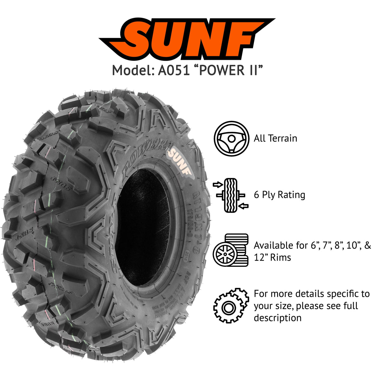 All Terrain ATV UTV Tires 19x7-8 6 PR D3848