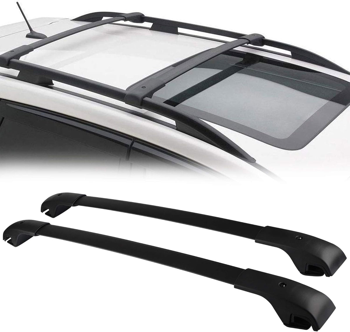 Black Matte Roof Rack Crossbars H2501