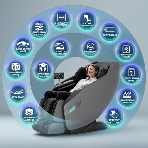 3D Full Body Zero Gravity Massage Chair with Heat and SL-Track C11708
