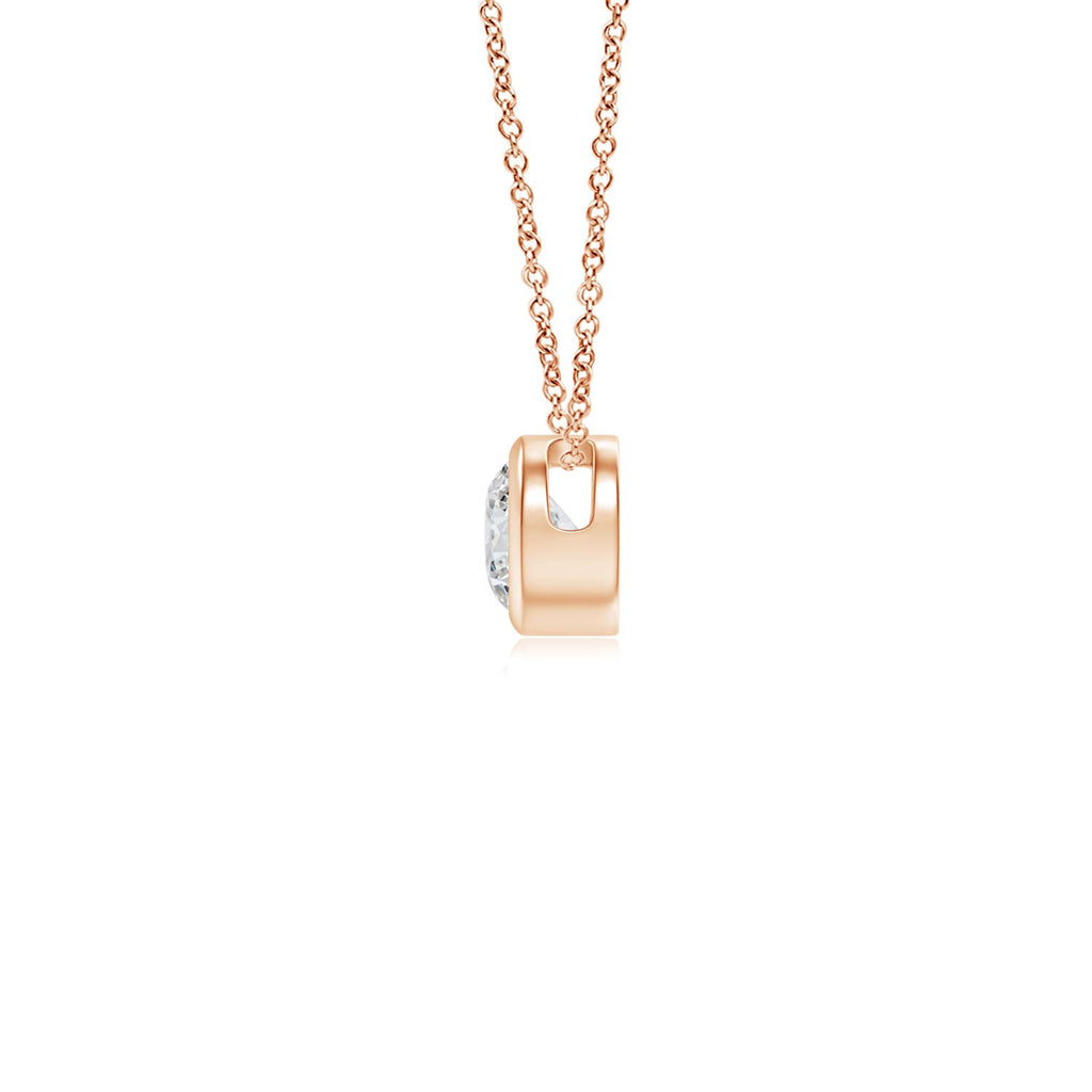 14K Rose Gold Diamond Solitaire Pendant Necklace Z7955
