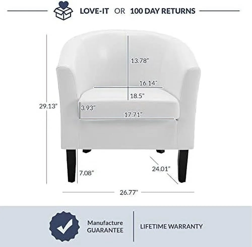 Linen Accent Barrel Chair with Flared Legs W852201