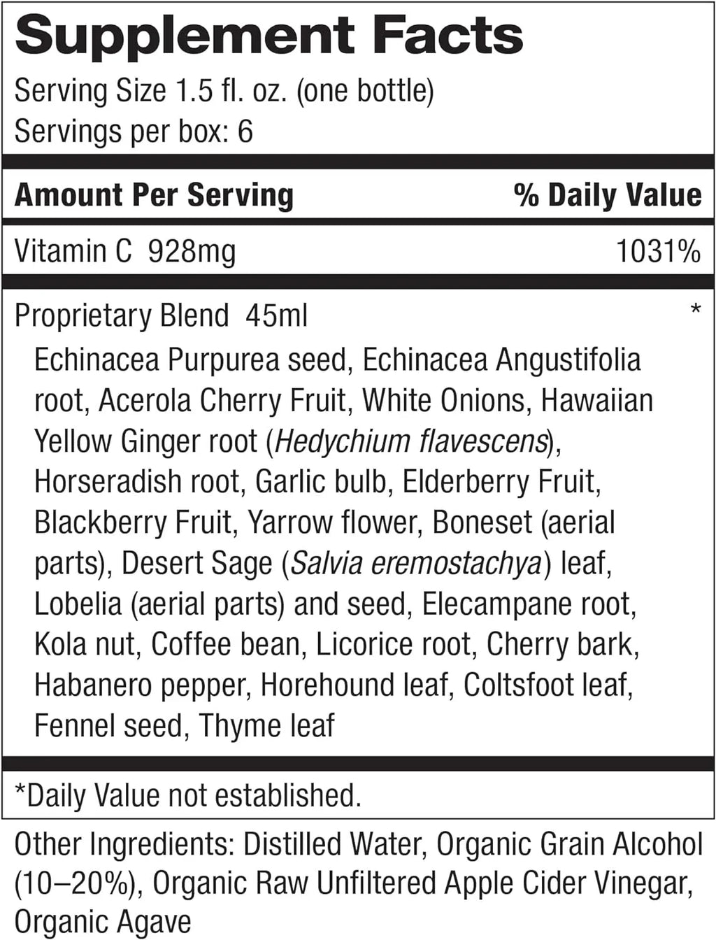 Organic Herbal Immunity Shot 9 fl. oz. X643