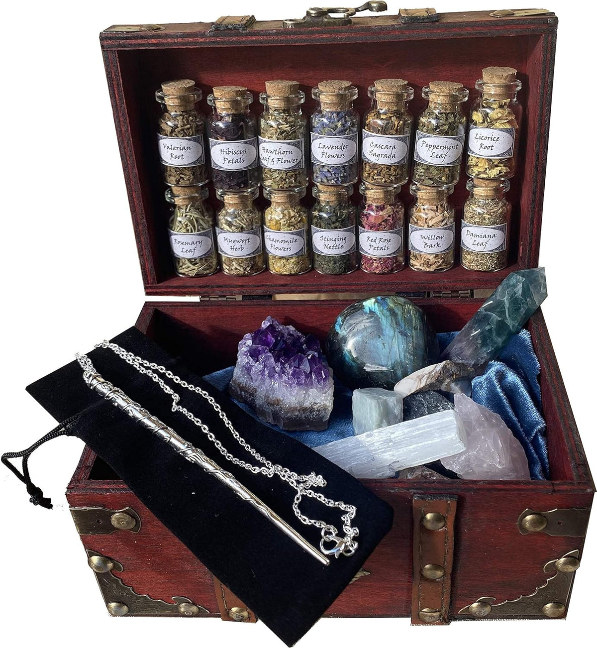 Witchcraft Kit Altar Supplies Crystal Herb Set F2308