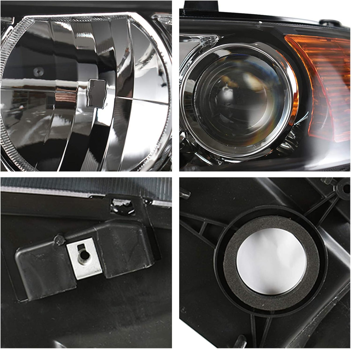 Black Projector Headlight Assembly Replacement Driver & Passenger Side G9985