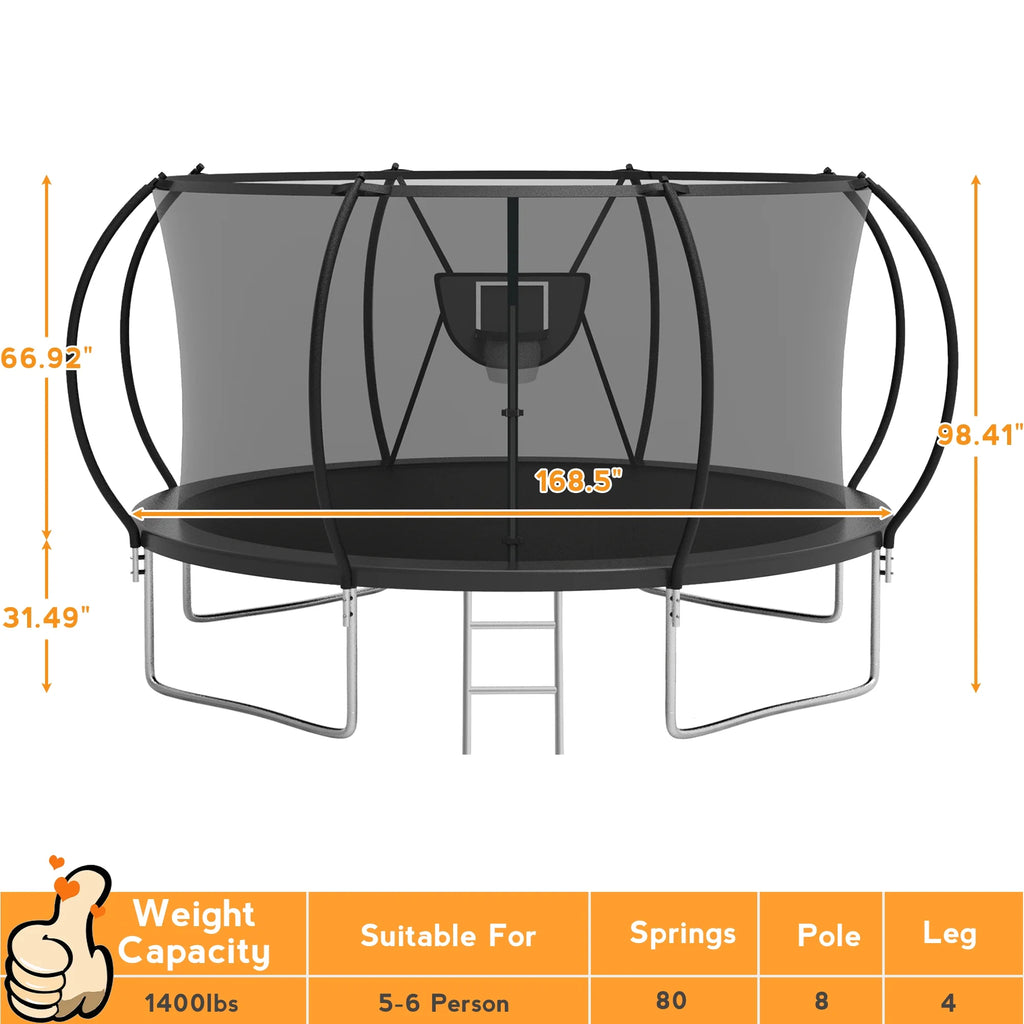 10FT 12FT 14FT 16FT Trampoline with Enclosure Net T249405