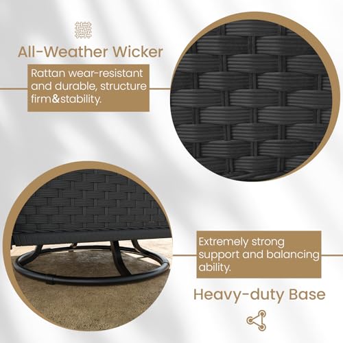 5 Pieces Wicker Patio Furniture Set with High Back Swivel Rocker Chairs F746
