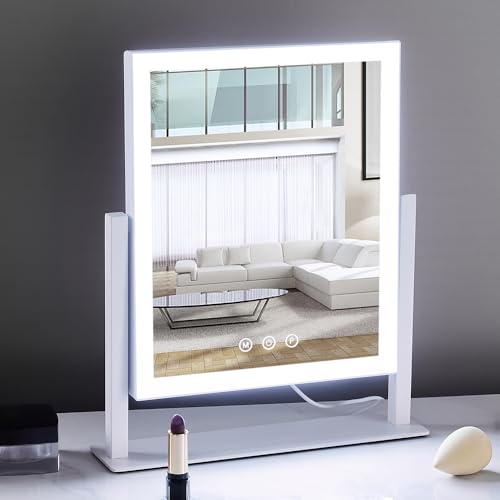 Lighted Makeup Mirror with 5X Magnification, 17.3in White B866419
