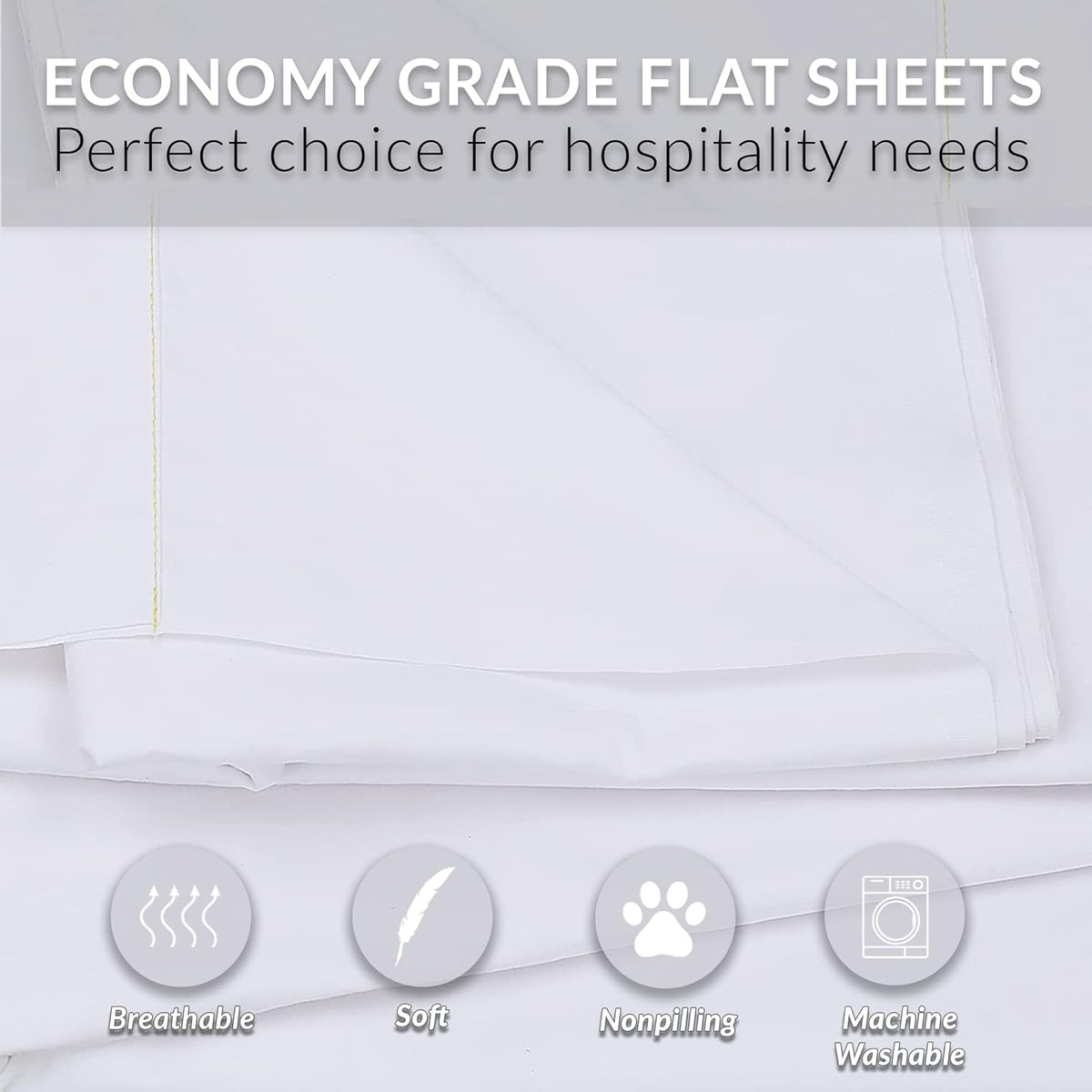 White Twin Percale Flat Sheet Pack of 2 S99974