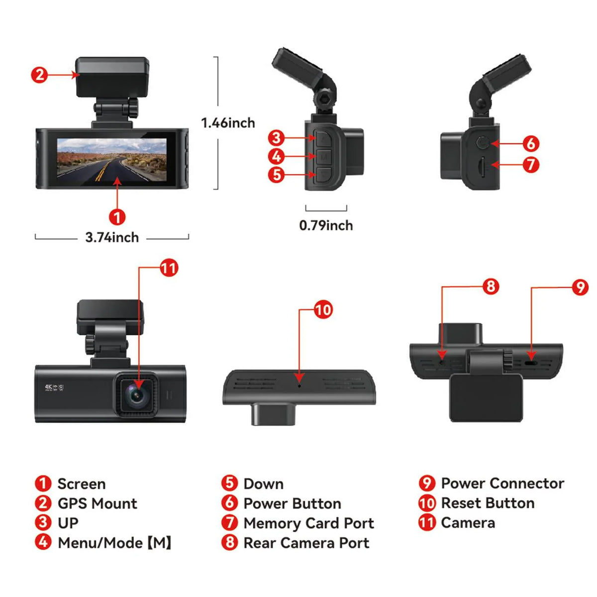 4K Dash Cam with WiFi GPS Night Vision V68640